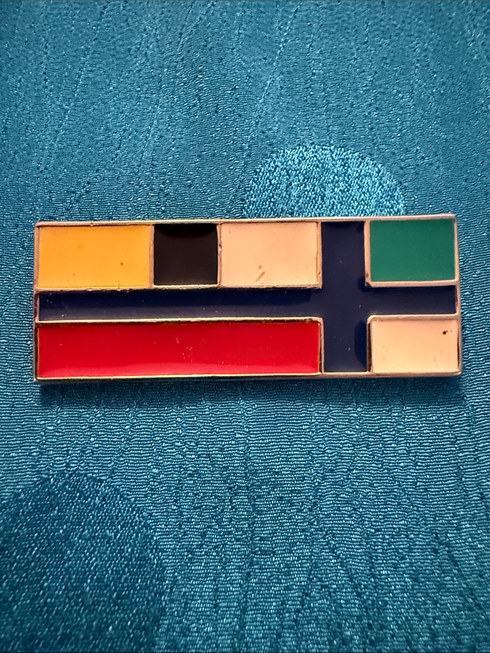 Enamel Rectangular Multi-Color brooch